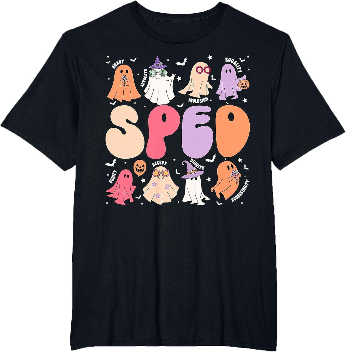 Special Education Teacher Ghosts Halloween SPED Teacher T-Shirt - Black