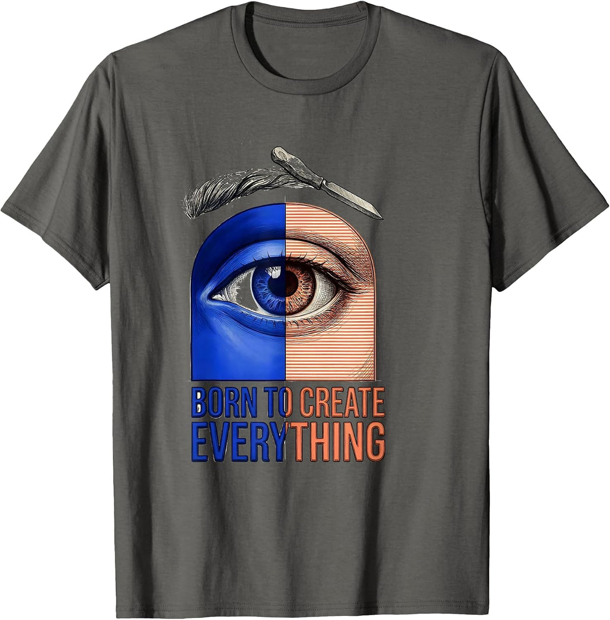 Men's Born to Create Everything Renaissance Design T-Shirt - Asphalt Grey