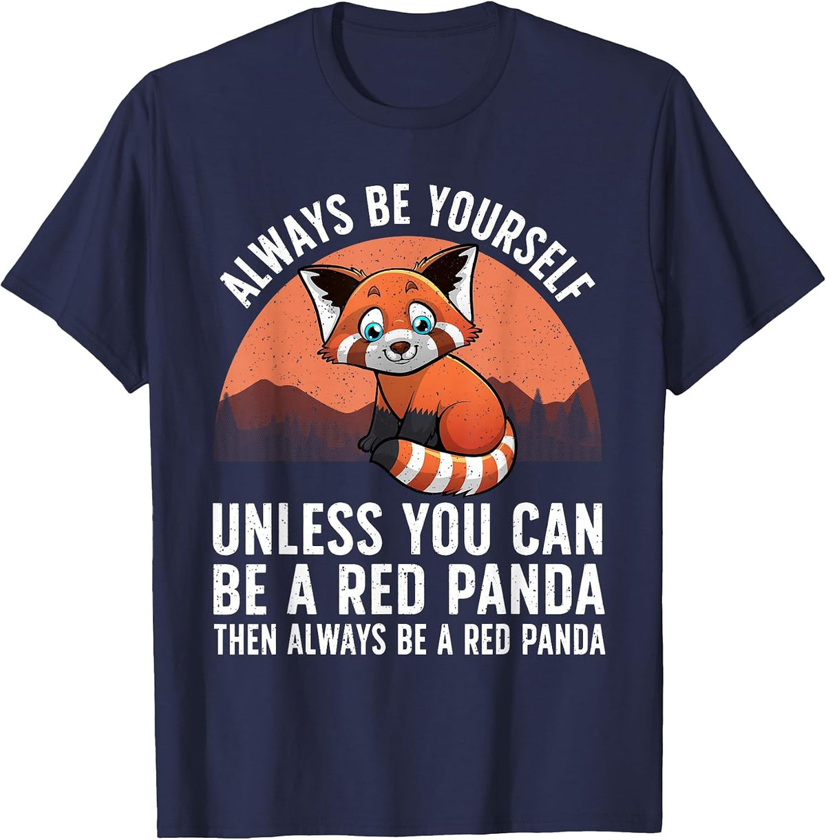 Cool Red Panda Design for Men Women Kids Animal Lover Pandas T-Shirt - Navy Blue