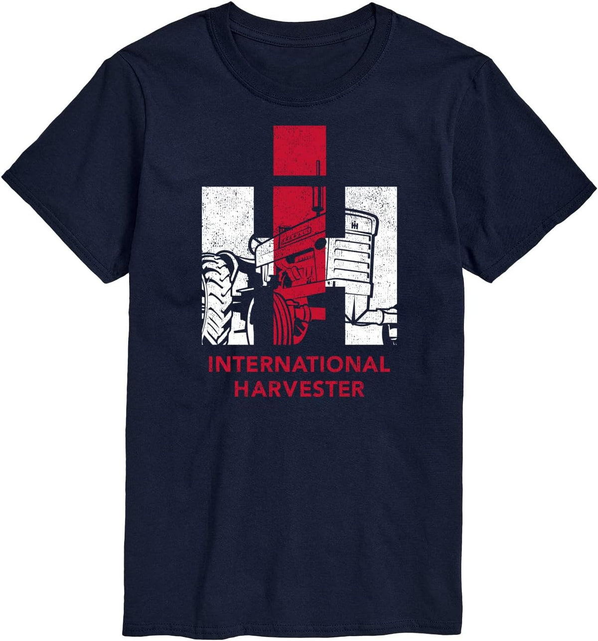 International Harvester Tractor Fill Logo - Mens Short Sleeve Tee - Navy