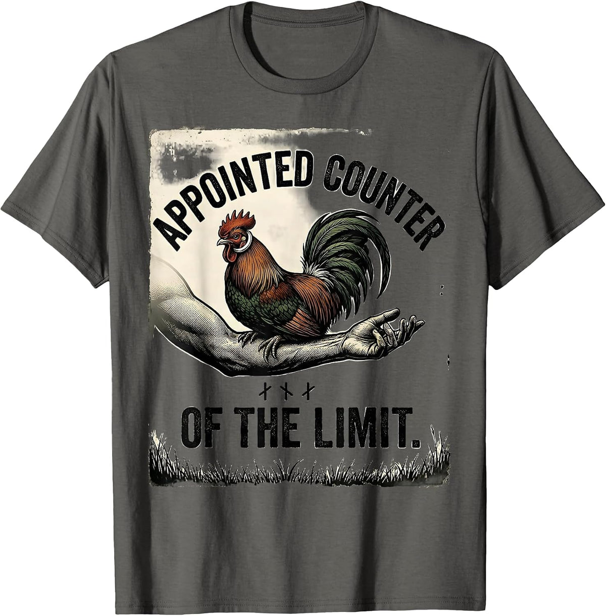 Men's Appointed Counter Of The Limit Vintage Pheasant Hunter T-Shirt - Asphalt Grey