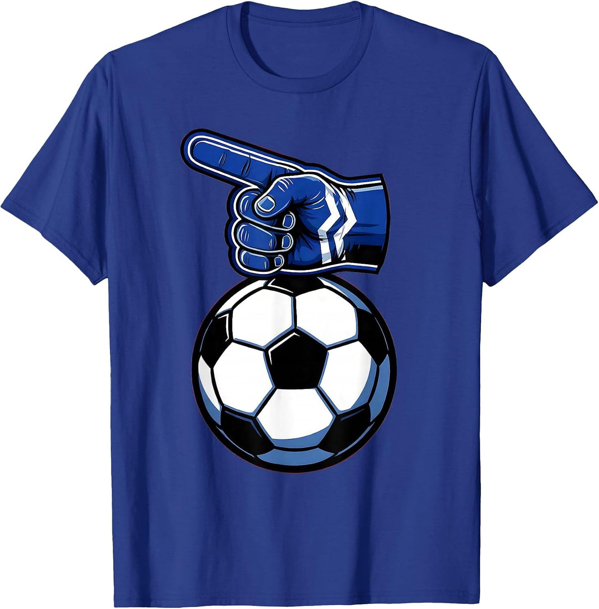 Men's Soccer Dad Foam Finger Graphic Tee T-Shirt - Royal Blue