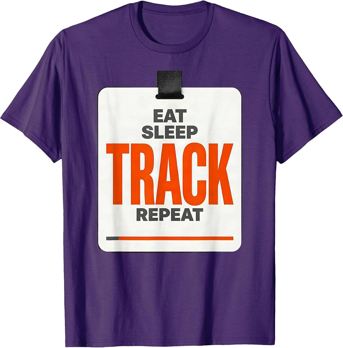 Eat Sleep Track Repeat Funny Track & Field Runner Gift T-Shirt - Purple