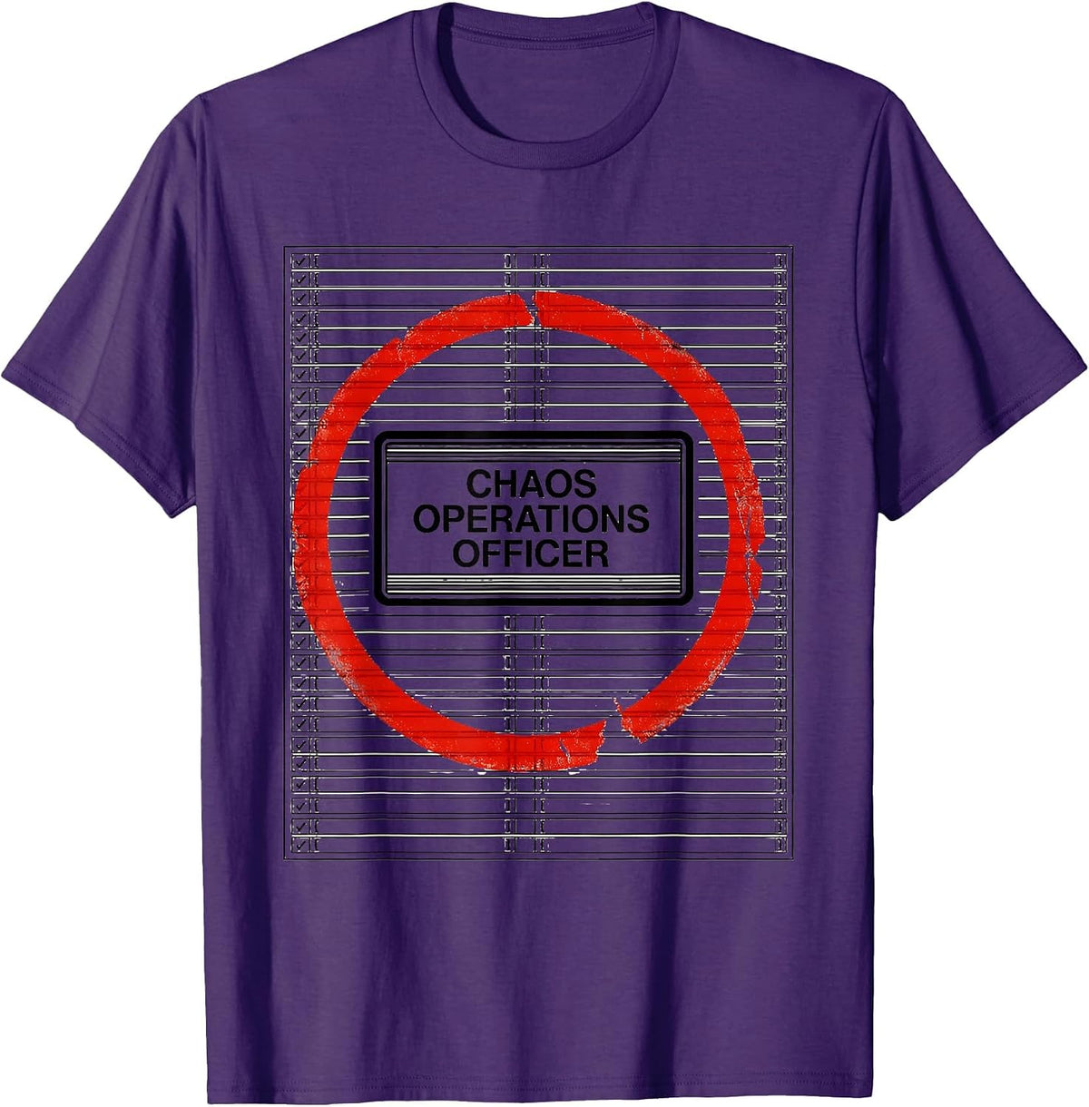 Men's Chaos Operations Officer Funny Chaos Coordinator Humor T-Shirt - Purple