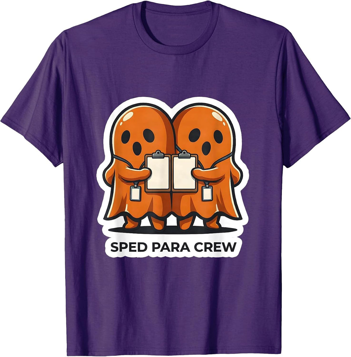 SPED Para Crew Ghost Para Normal Activities Halloween T-Shirt - Purple