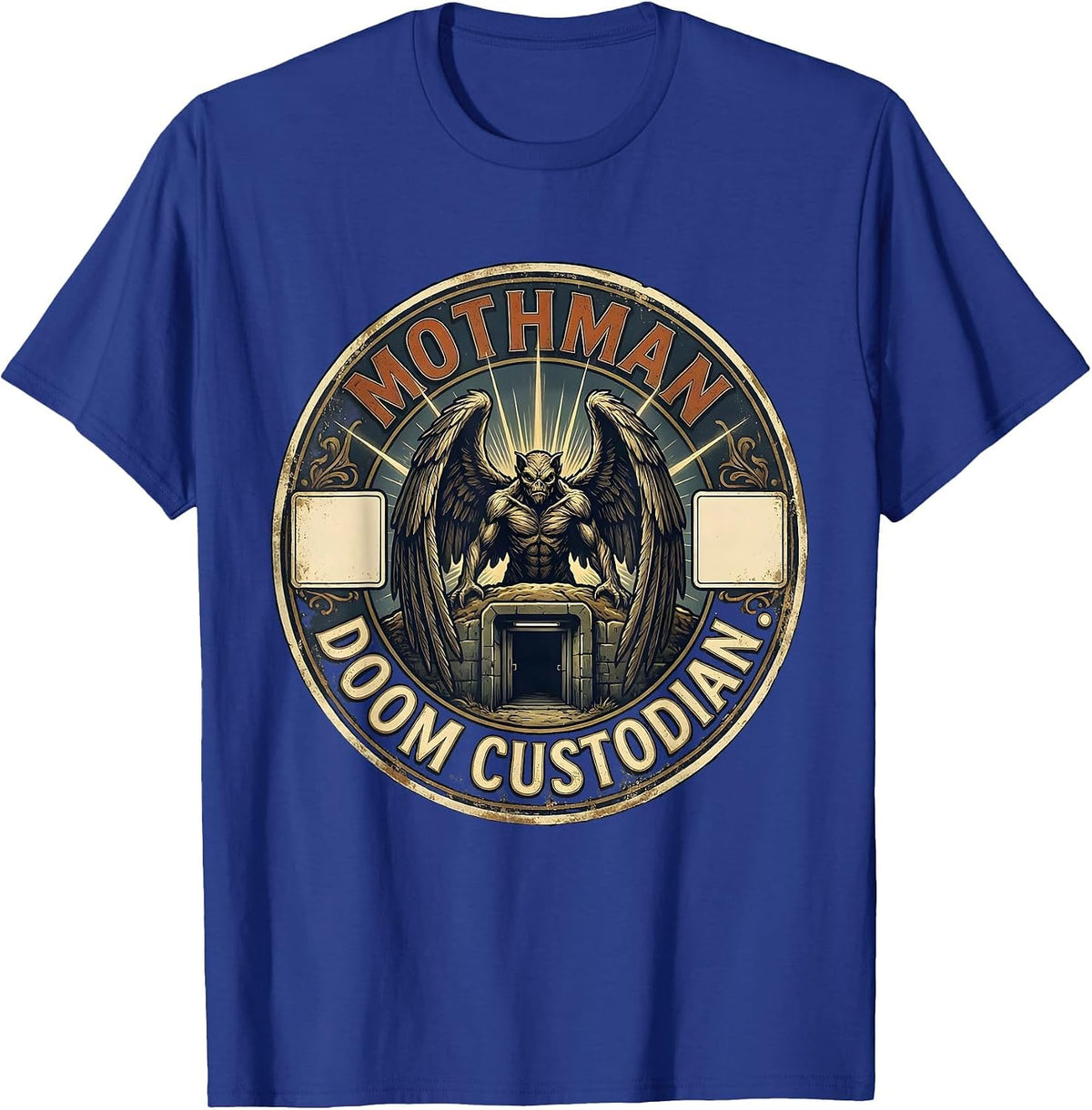 Men's Mothman Doom Custodian Vintage Cryptozoology Folklore T-Shirt - Royal Blue