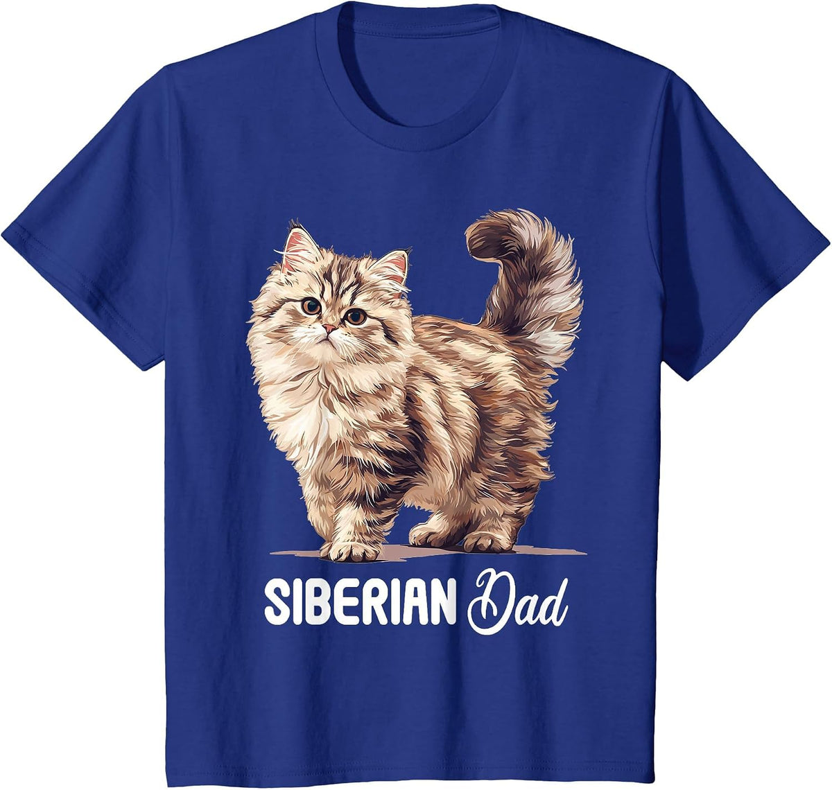 Siberian Cats Siberian Cat Dad T-Shirt - Royal Blue