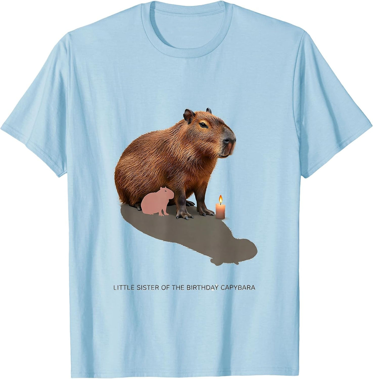 Men's Little Sister Of The Birthday Capybara Kawaii Animal Lover T-Shirt - Baby Blue