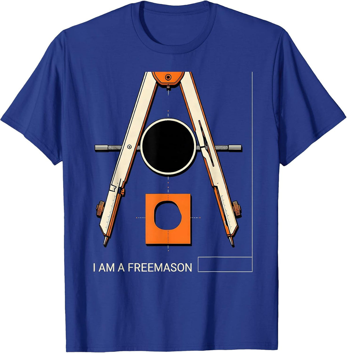 Men's I Am A Freemason Stencil Masonic Fraternal Gift T-Shirt - Royal Blue