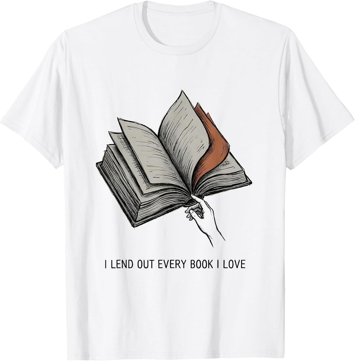 Men's I Lend Out Every Book I Love Whimsical Teacher Reading T-Shirt - White