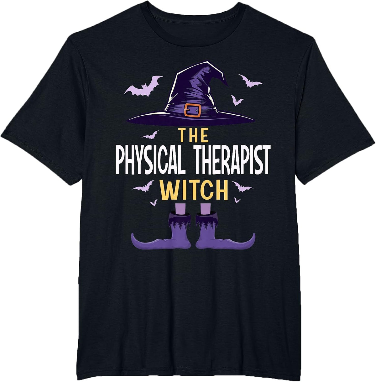Physical Therapist Halloween Witch Group Matching Costume T-Shirt - Black