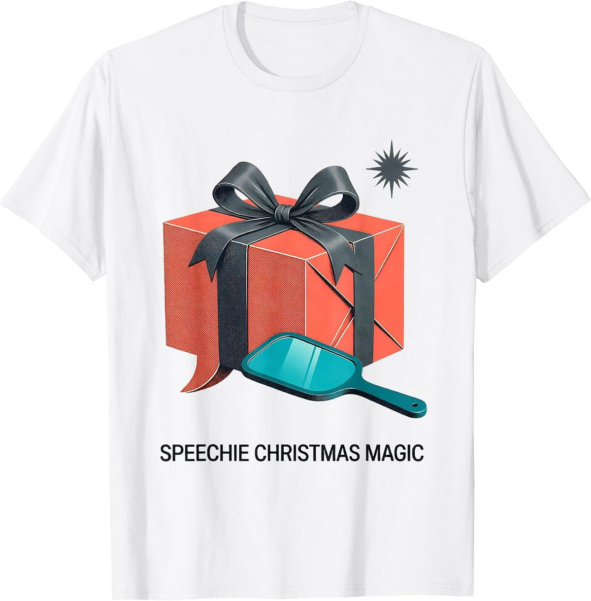 Speechie Christmas Magic Midcentury Modern SLP Holiday Humor T-Shirt - White