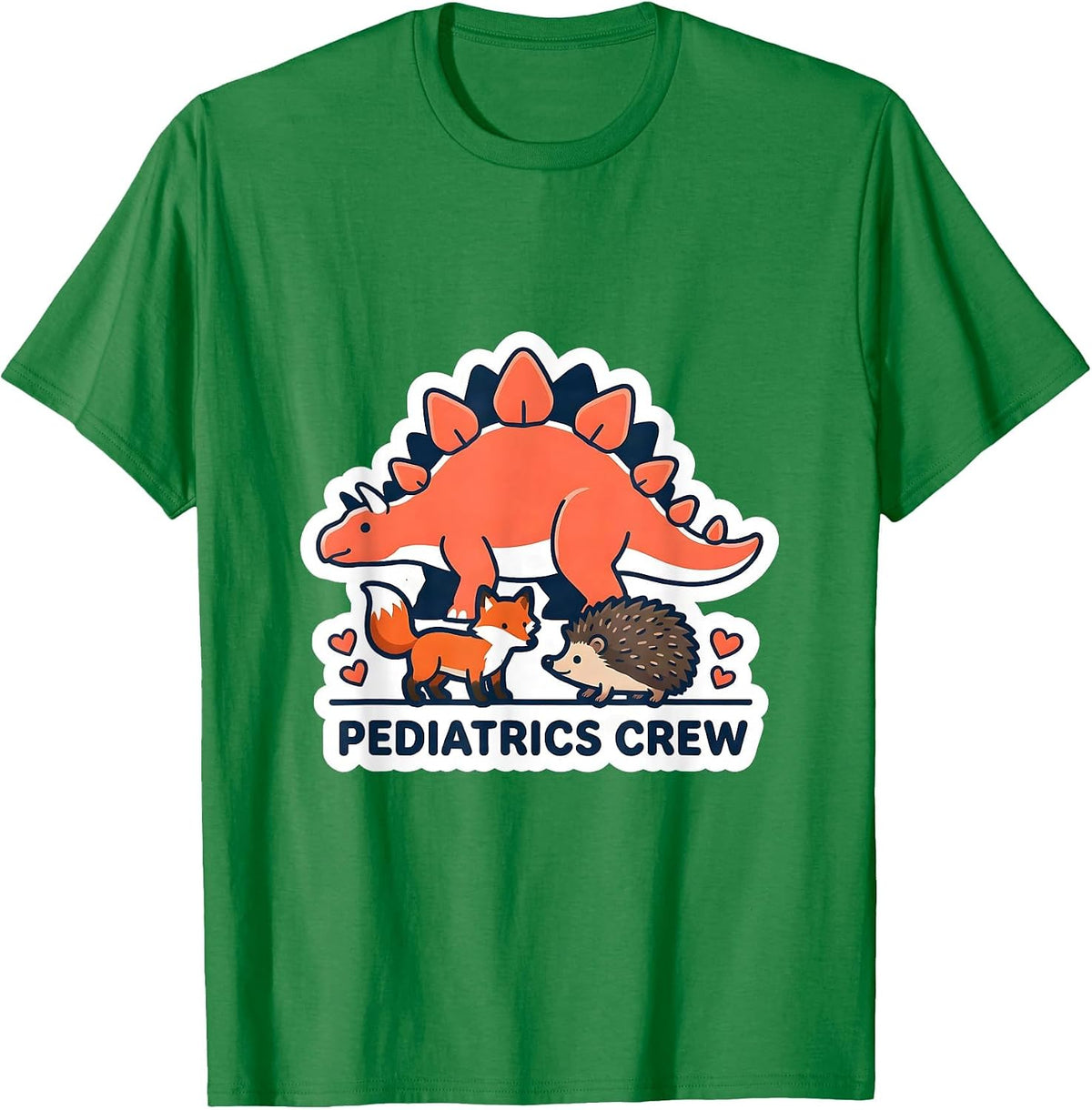 Men's Pediatrics Crew Cute Animal Pediatric Nurse PICU NICU T-Shirt - Kelly Green