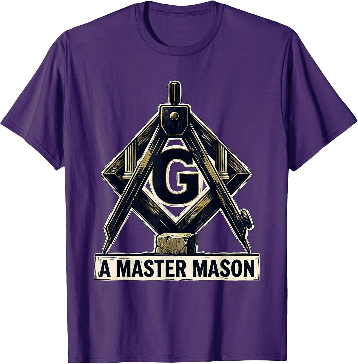 Men's A Master Mason Freemason Square Compass Masonic Pride T-Shirt - Purple
