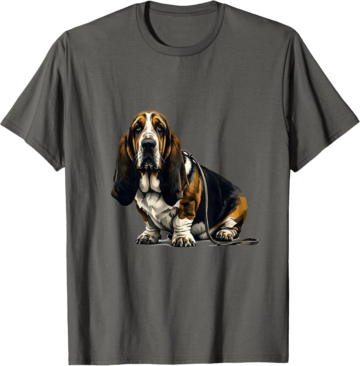 Men's Basset Hound Speed Bump Funny Dog Lover Gift T-Shirt - Asphalt Grey
