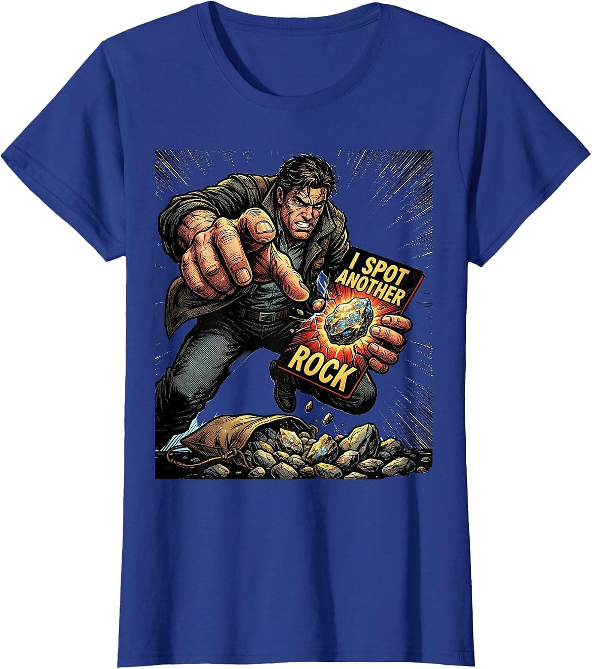 Women's I Spot Another Rock Funny Rock Collector Geology Humor T-Shirt - Royal Blue