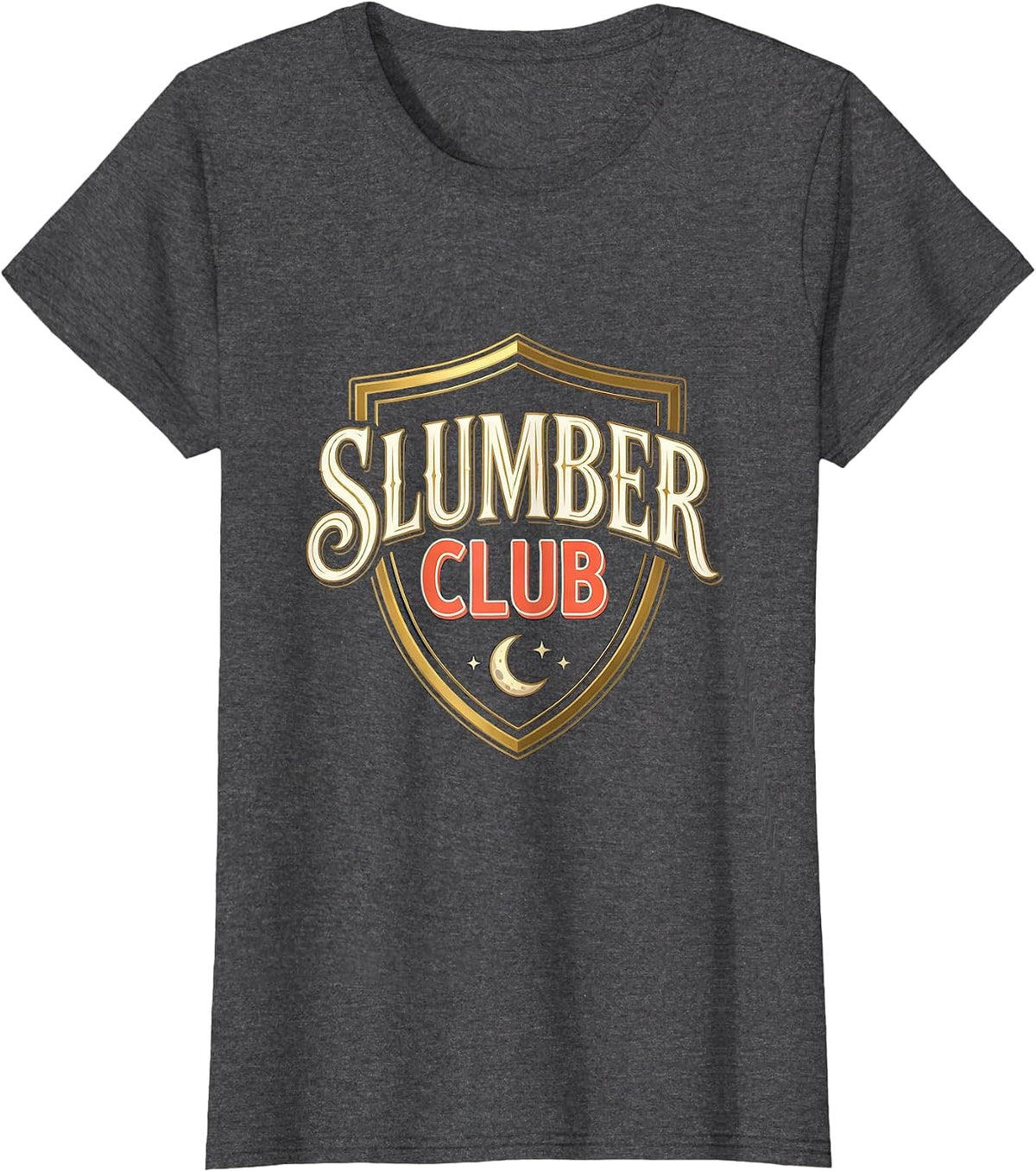 Women's Slumber Club Playful Matching Slumber Party Squad Gift T-Shirt - Dark Heather Grey