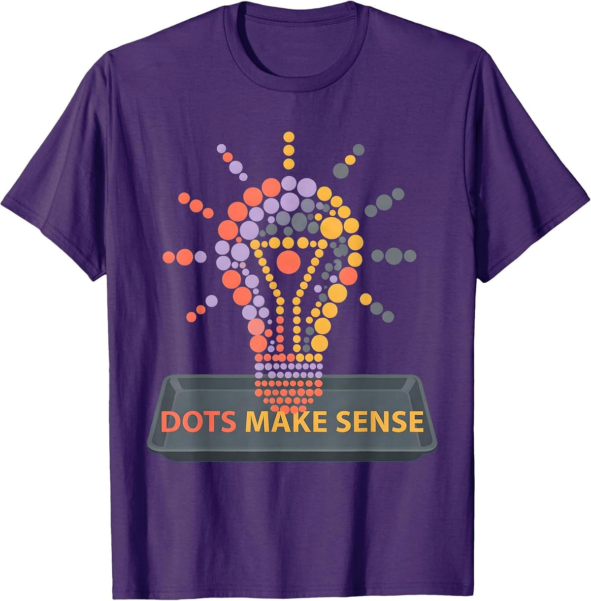 Men's Dots Make Sense Graphic Design T-Shirt - Purple