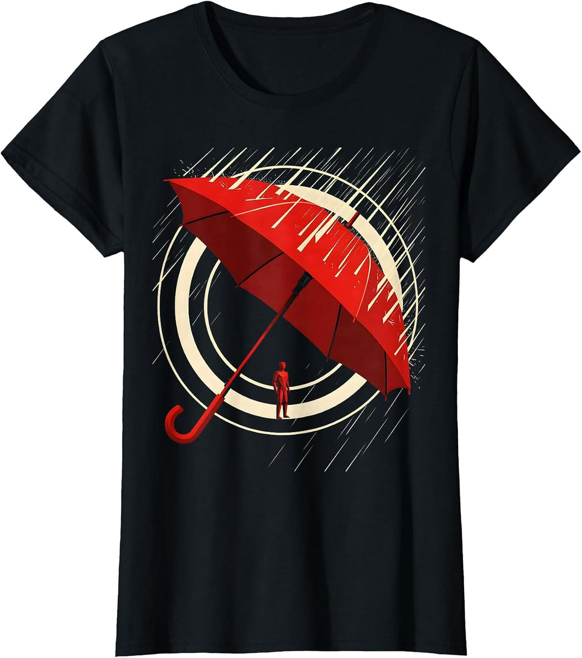 Women's Social Worker Umbrella Shield Graphic Design T-Shirt - Black