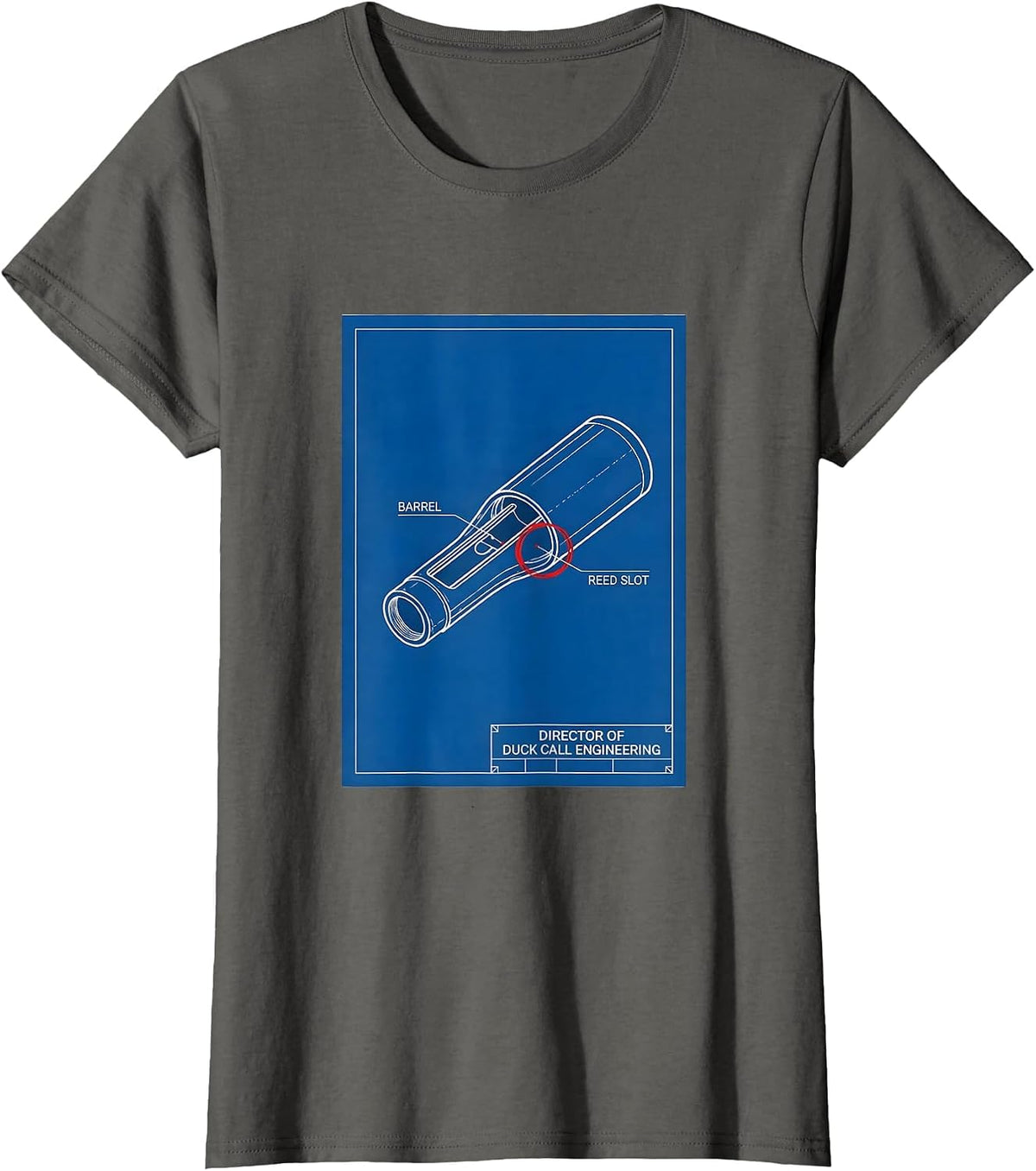 Women's Director Of Duck Call Engineering Funny Duck Hunter Hunting T-Shirt - Asphalt Grey