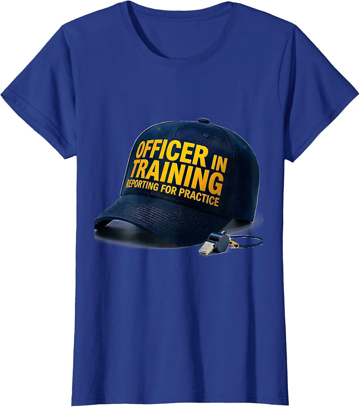 Women's Officer In Training, Reporting For Practice Police T-Shirt - Royal Blue