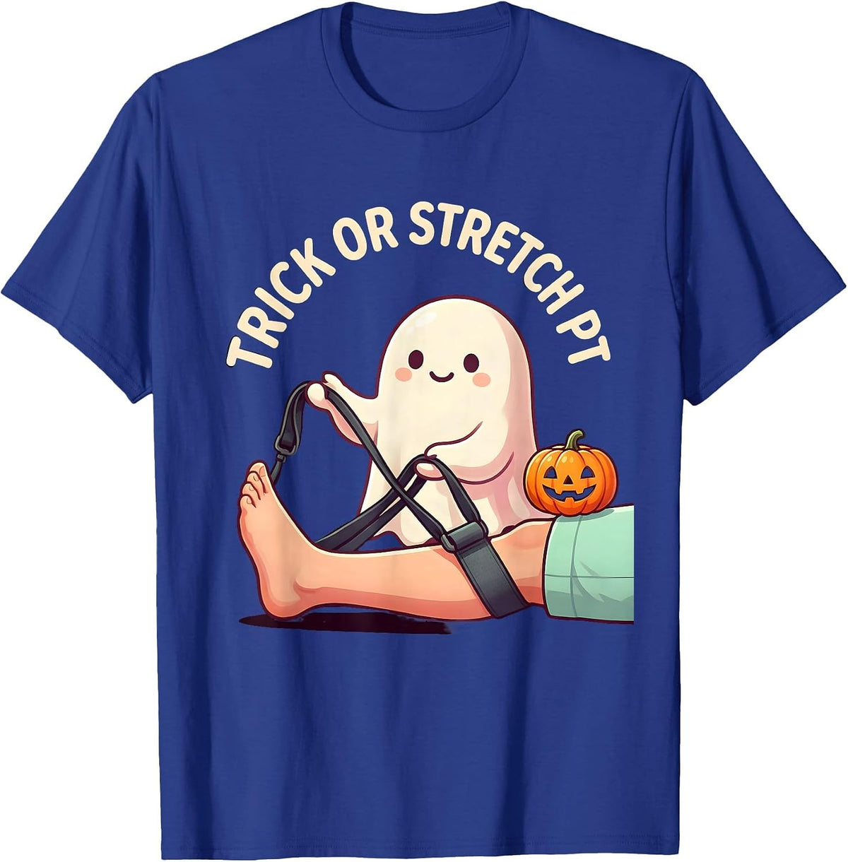 Men's Trick Or Stretch PT Cute Kawaii Halloween Physical Therapy T-Shirt - Royal Blue