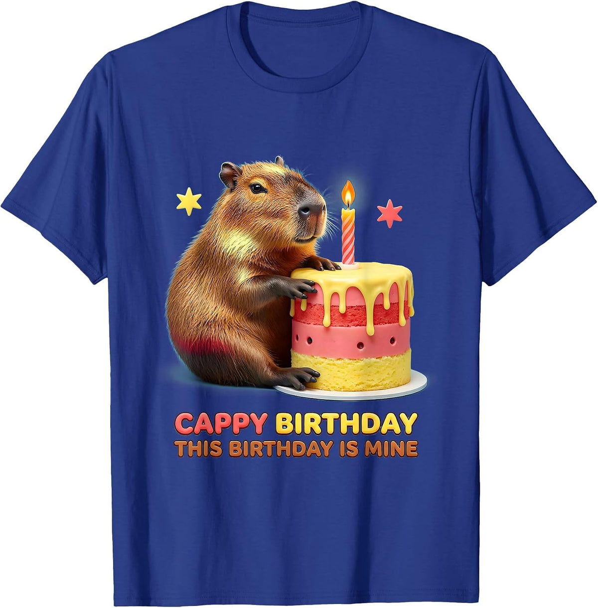 Men's Cappy Birthday This Birthday Is Mine Kawaii Capybara T-Shirt - Royal Blue