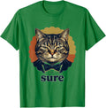 Men's sure Vintage Funny Tuxedo Cat Meme Humor T-Shirt - Kelly Green