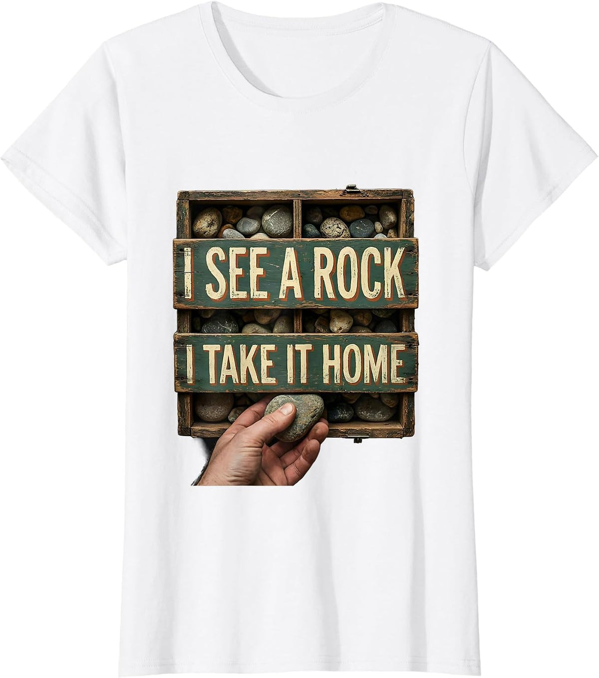 I See A Rock I Take It Home Vintage Funny Rock Collector T-Shirt - White