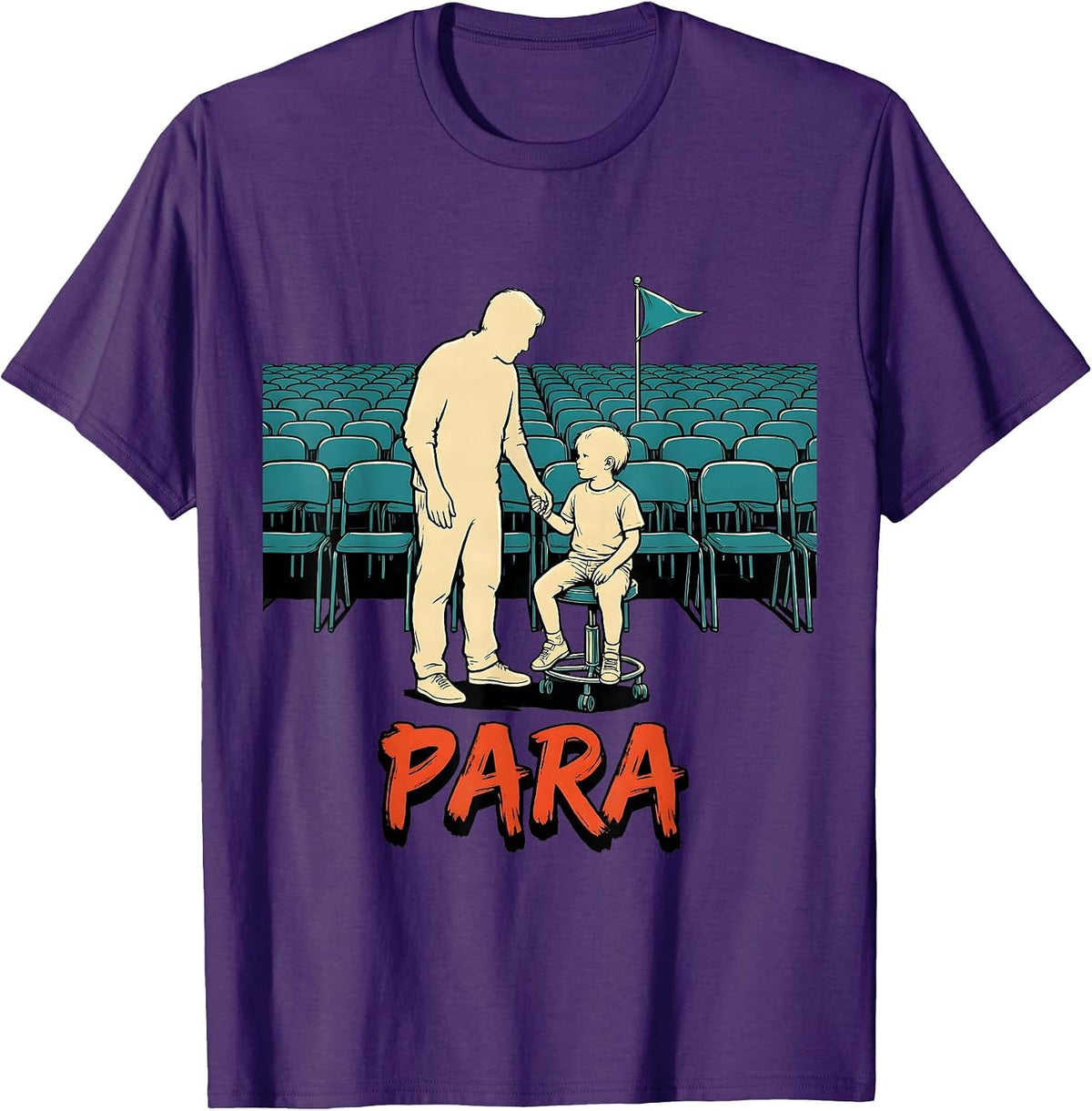 Para Vintage Support Worker Appreciation Gift T-Shirt - Purple
