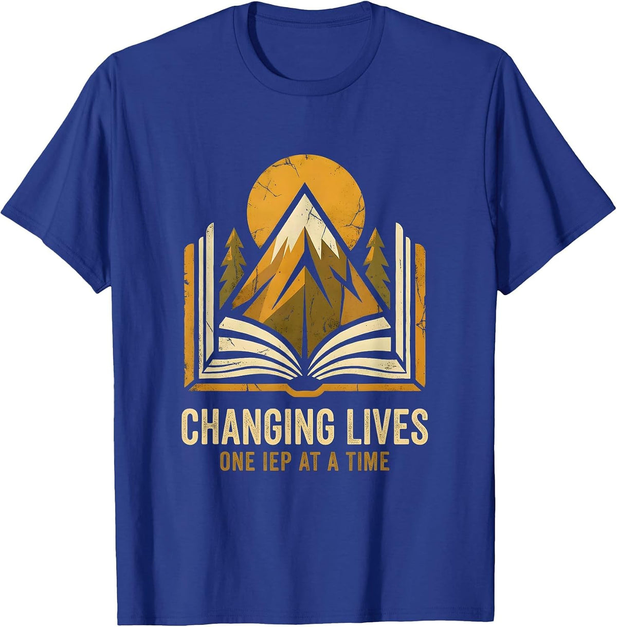Men's Changing Lives One IEP At A Time Sped Teacher T-Shirt - Royal Blue