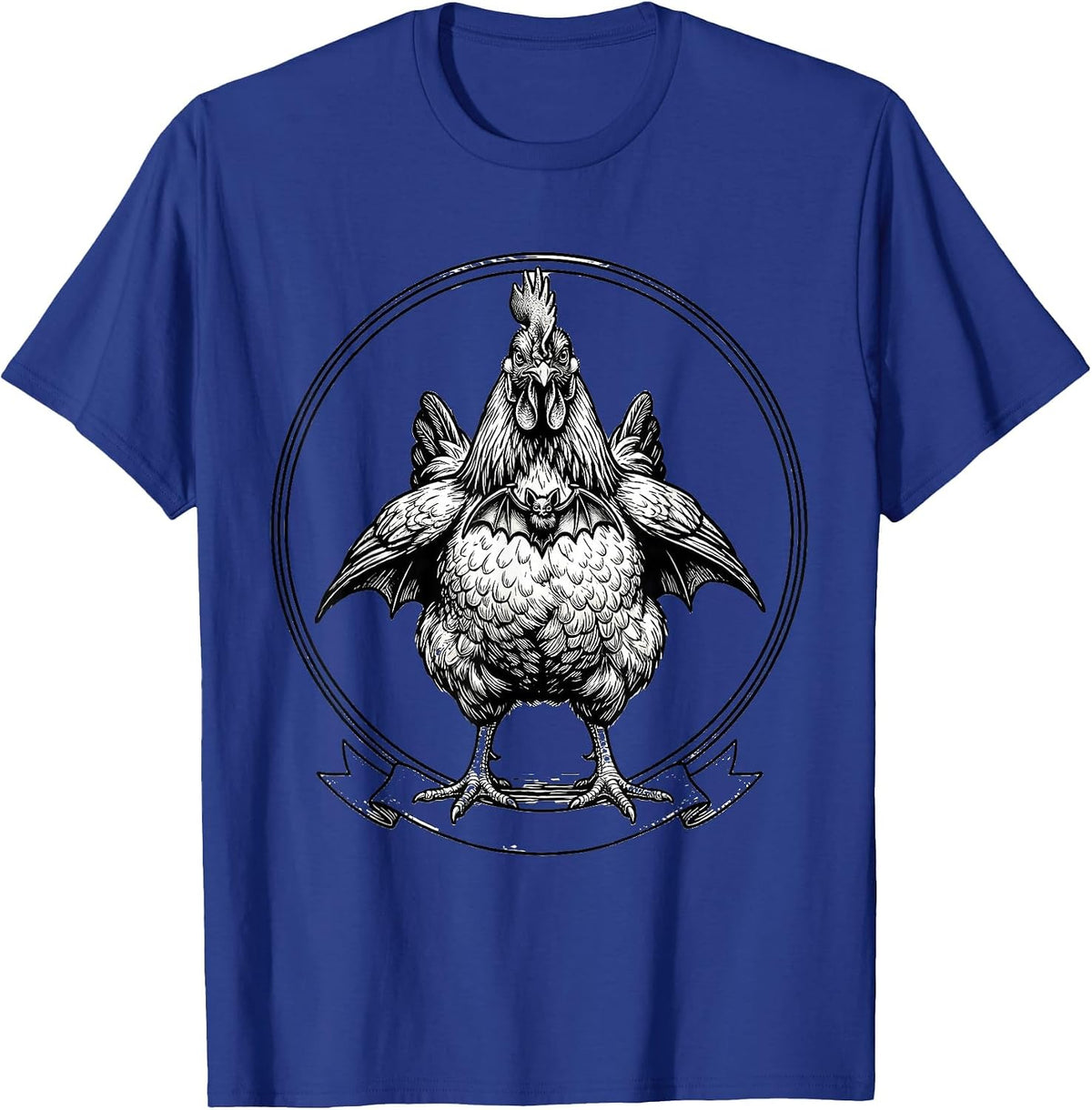 Bold Hen Halloween Farm Humor Chicken Lover Costume T-Shirt - Royal Blue