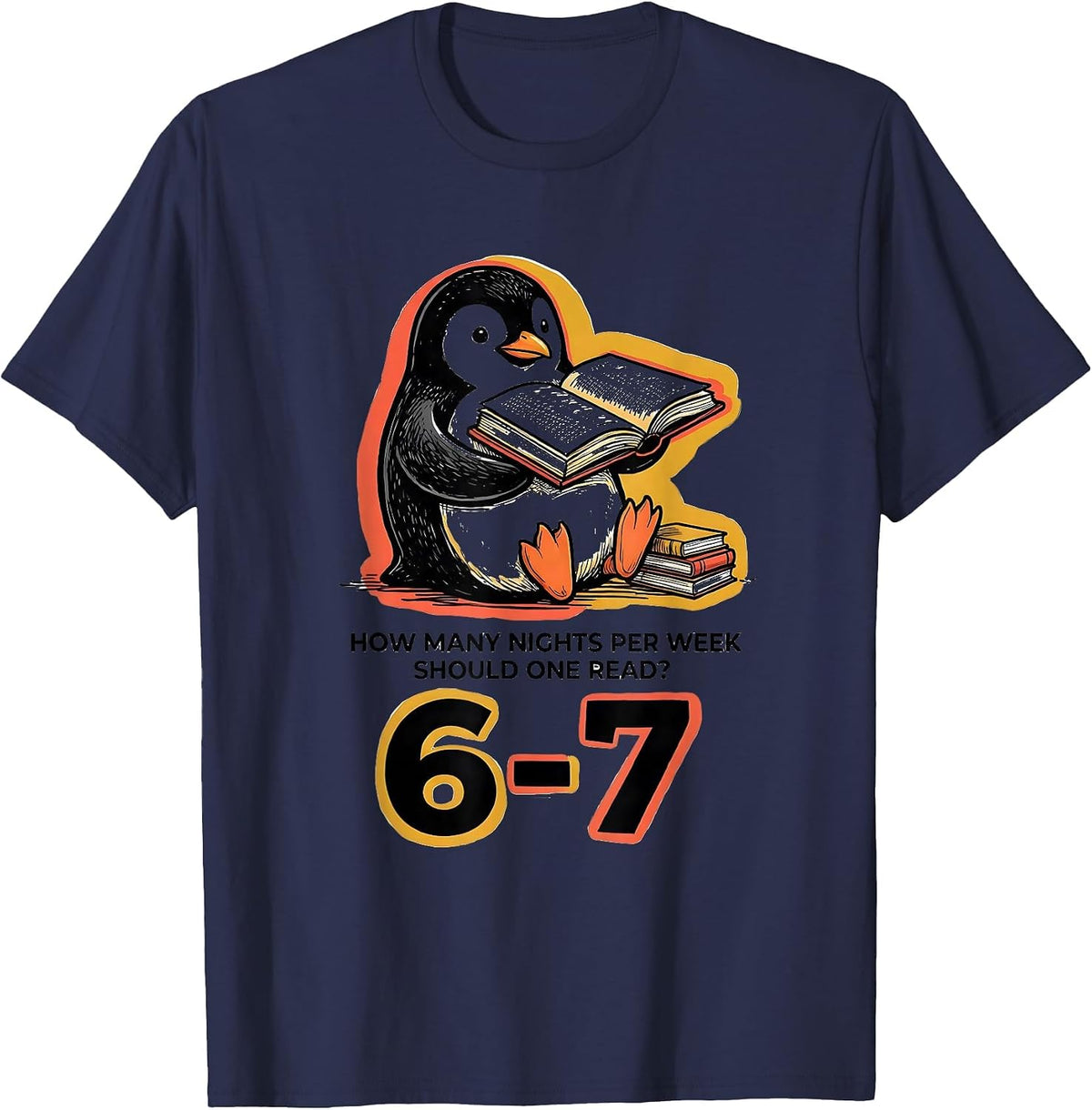How Many Nights Per Week Should One Read? 6-7 Teacher T-Shirt - Navy Blue