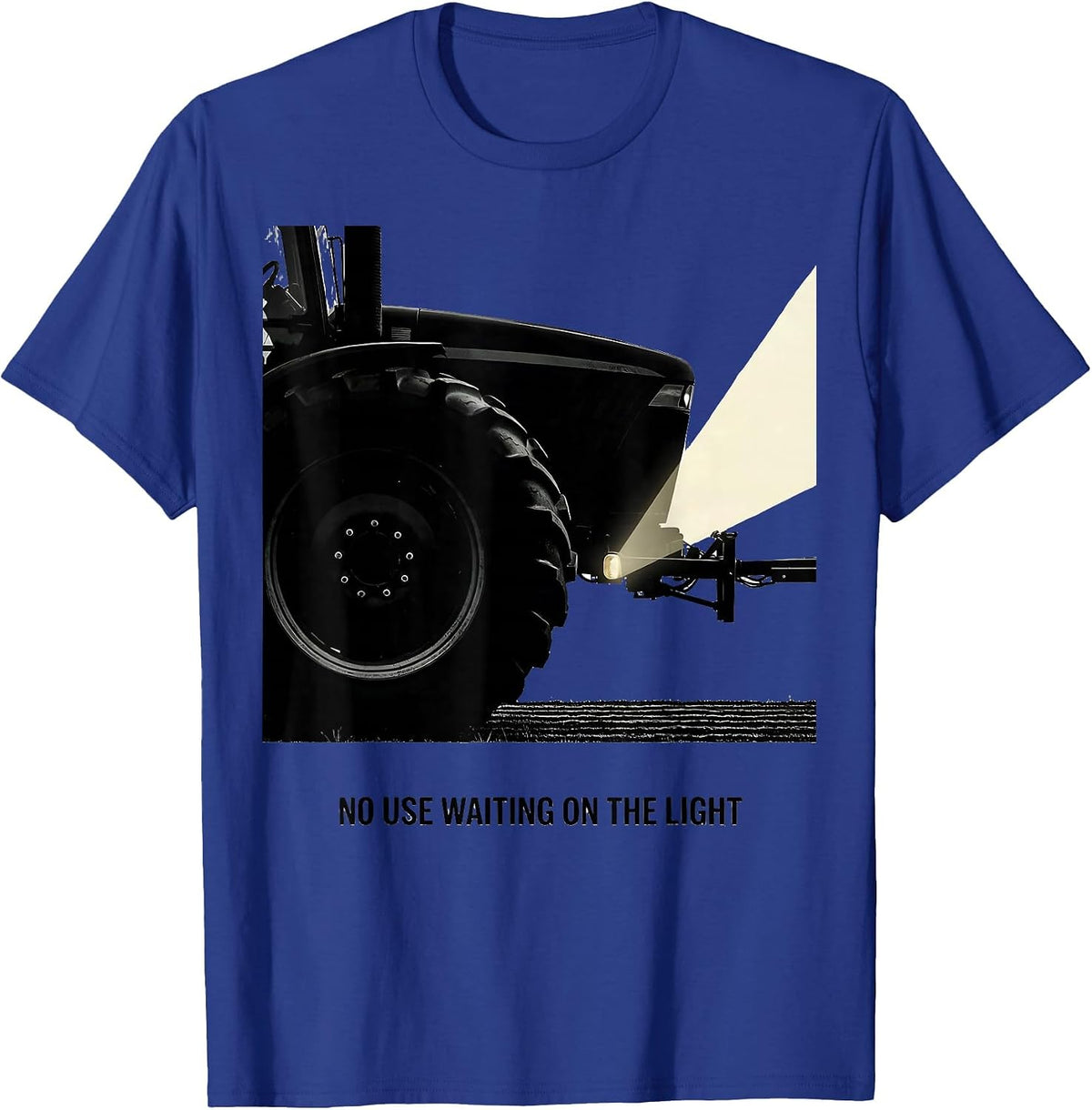 No Use Waiting On The Light Funny Farmer Tractor Heritage T-Shirt - Royal Blue