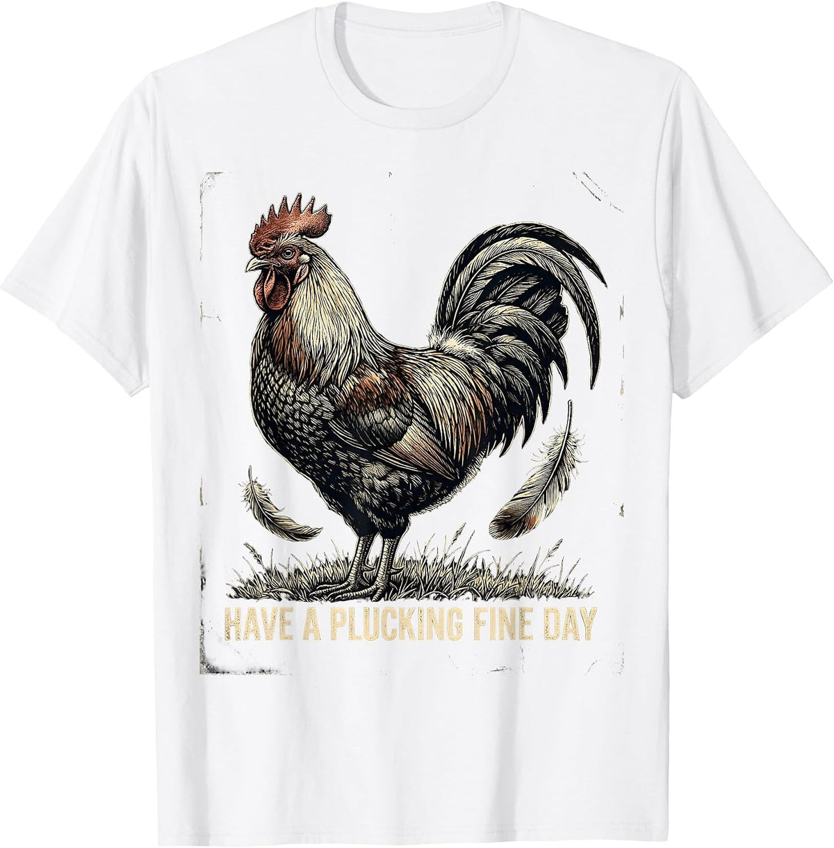 Men's Have A Plucking Fine Day Distressed Pheasant Hunting Upland T-Shirt - White