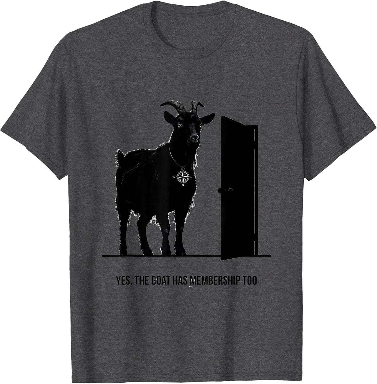 Men's Yes The Goat Has Membership Too Freemason Fraternal Pride T-Shirt - Dark Heather Grey