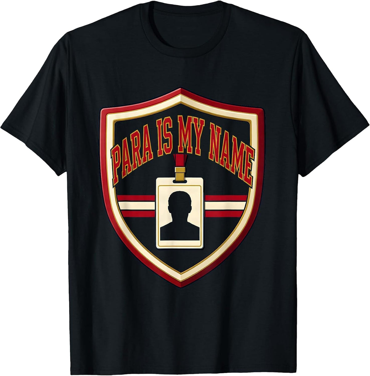 Men's Para Is My Name Funny Paraprofessional School Support Staff T-Shirt - Black