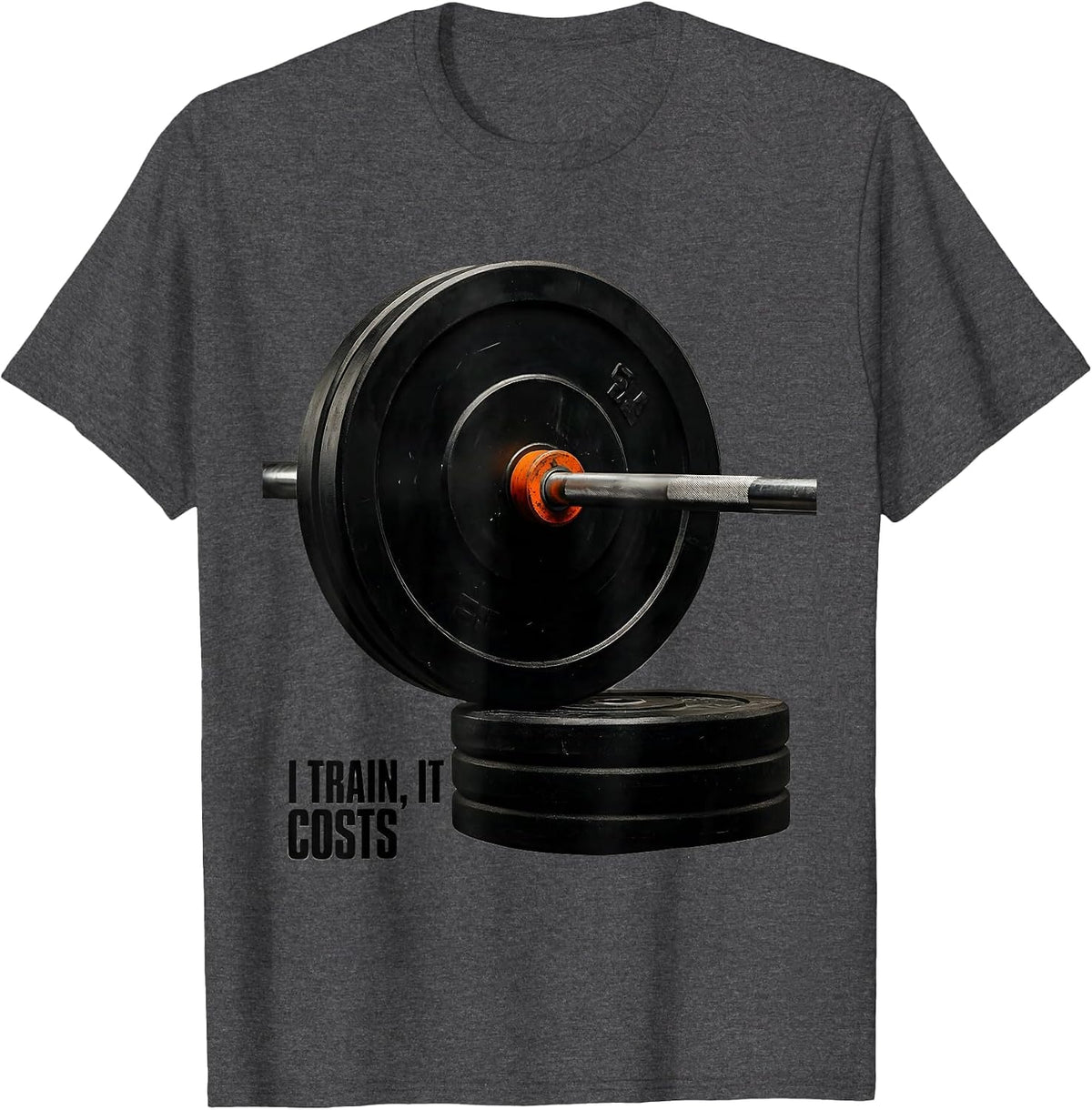 Men's I Train It Costs Funny Gym Workout Humor Weightlifting T-Shirt - Dark Heather Grey