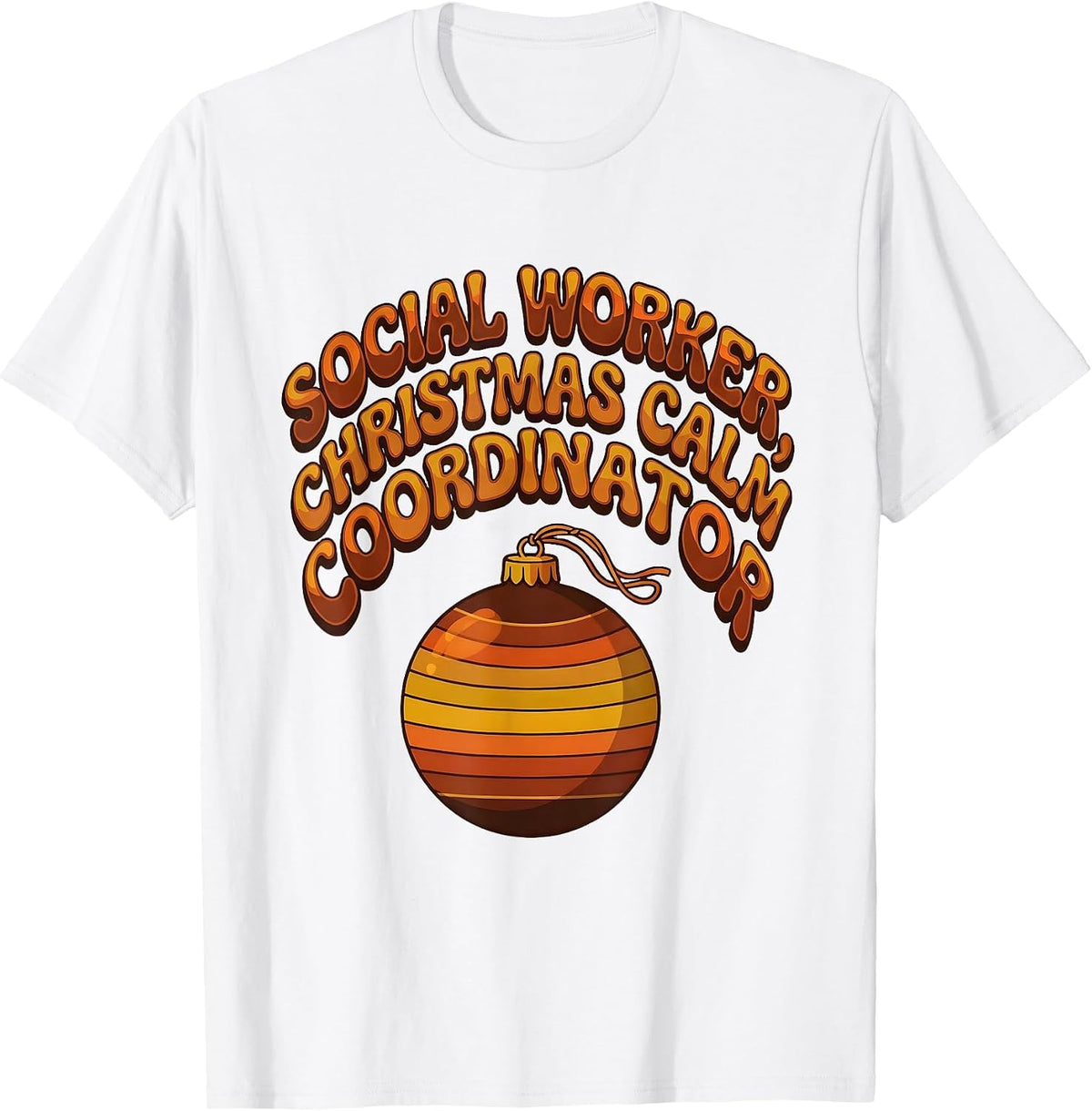 Men's Social Worker, Christmas Calm Coordinator Retro T-Shirt - White