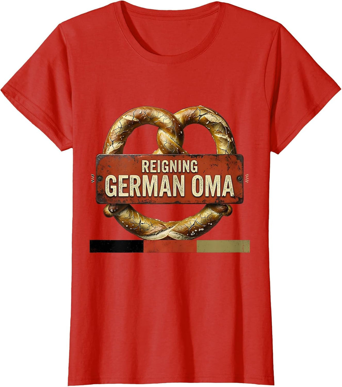 Reigning German Oma Distressed German Heritage Humor T-Shirt - Red