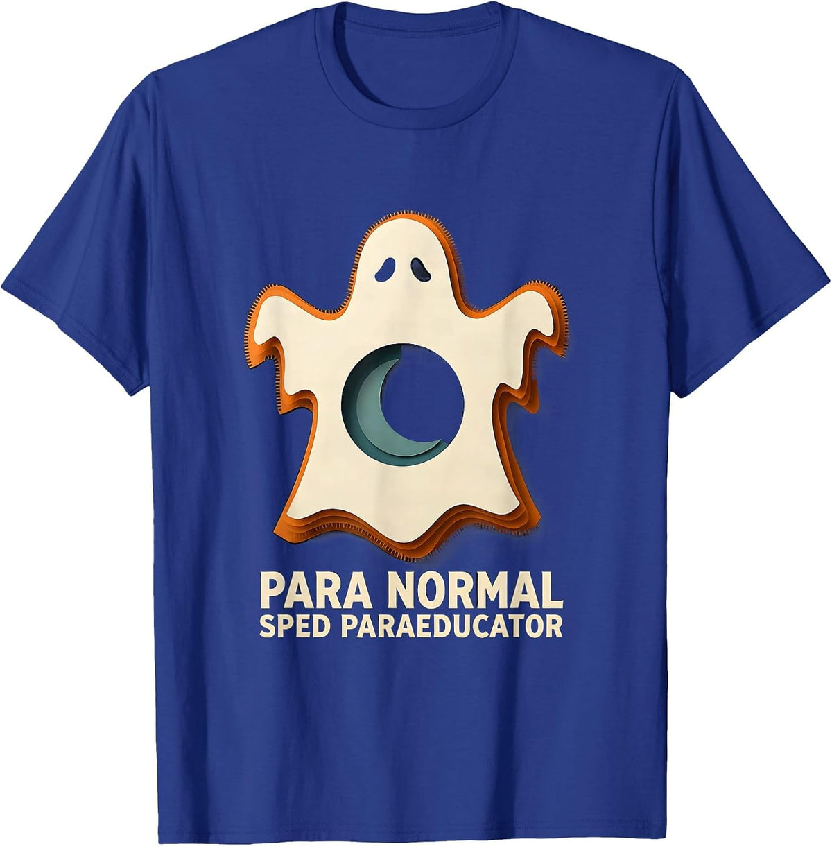 Para Normal SPED Paraeducator Ghost Halloween Teacher Aide T-Shirt - Royal Blue