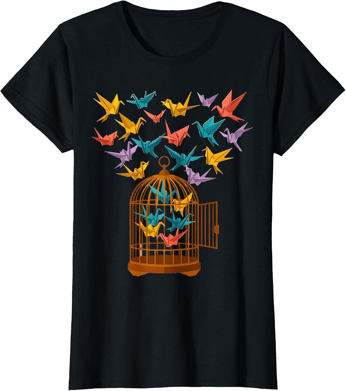 Special Education Teacher Open Birdcage Art T-Shirt - Black
