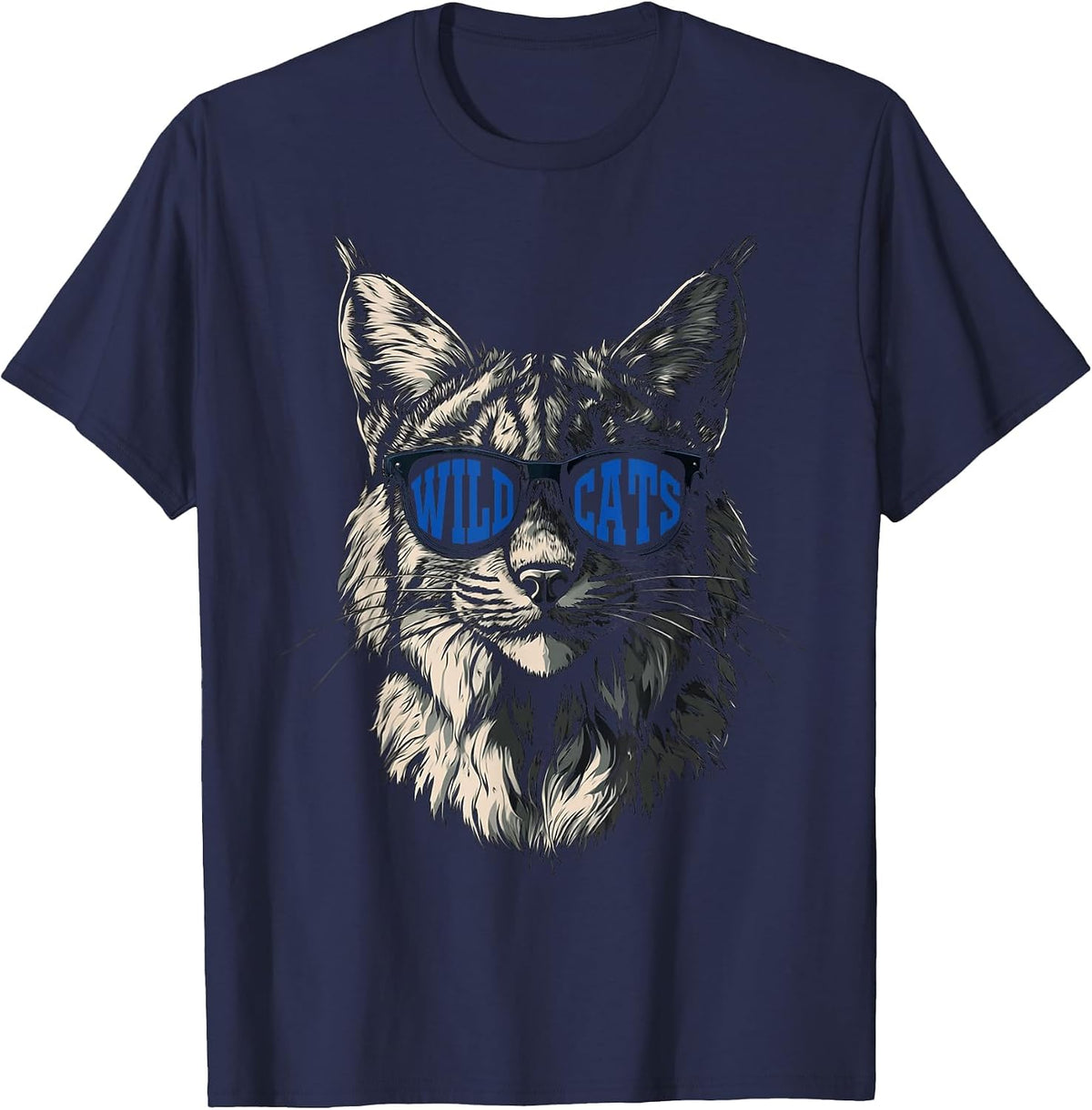 Classic Wildcats Name Styles | Cat's Lovers Animal Game Day T-Shirt - Navy Blue
