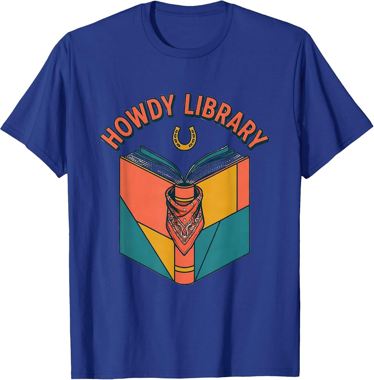 Howdy Library Midcentury Modern Western Grade-Level Teacher T-Shirt - Royal Blue