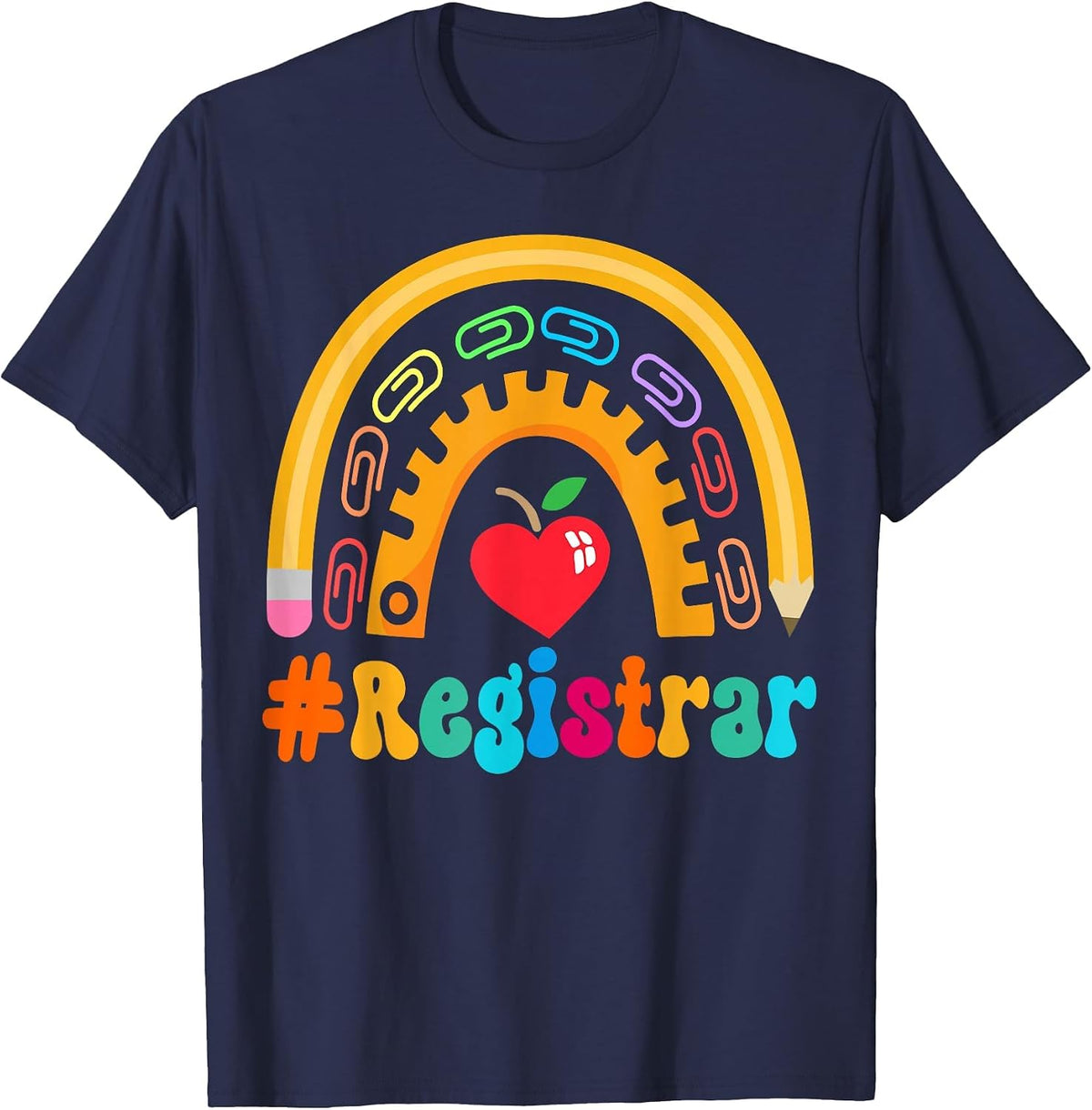 Registrar Appreciation Week Back to School 100th Day T-Shirt - Navy Blue
