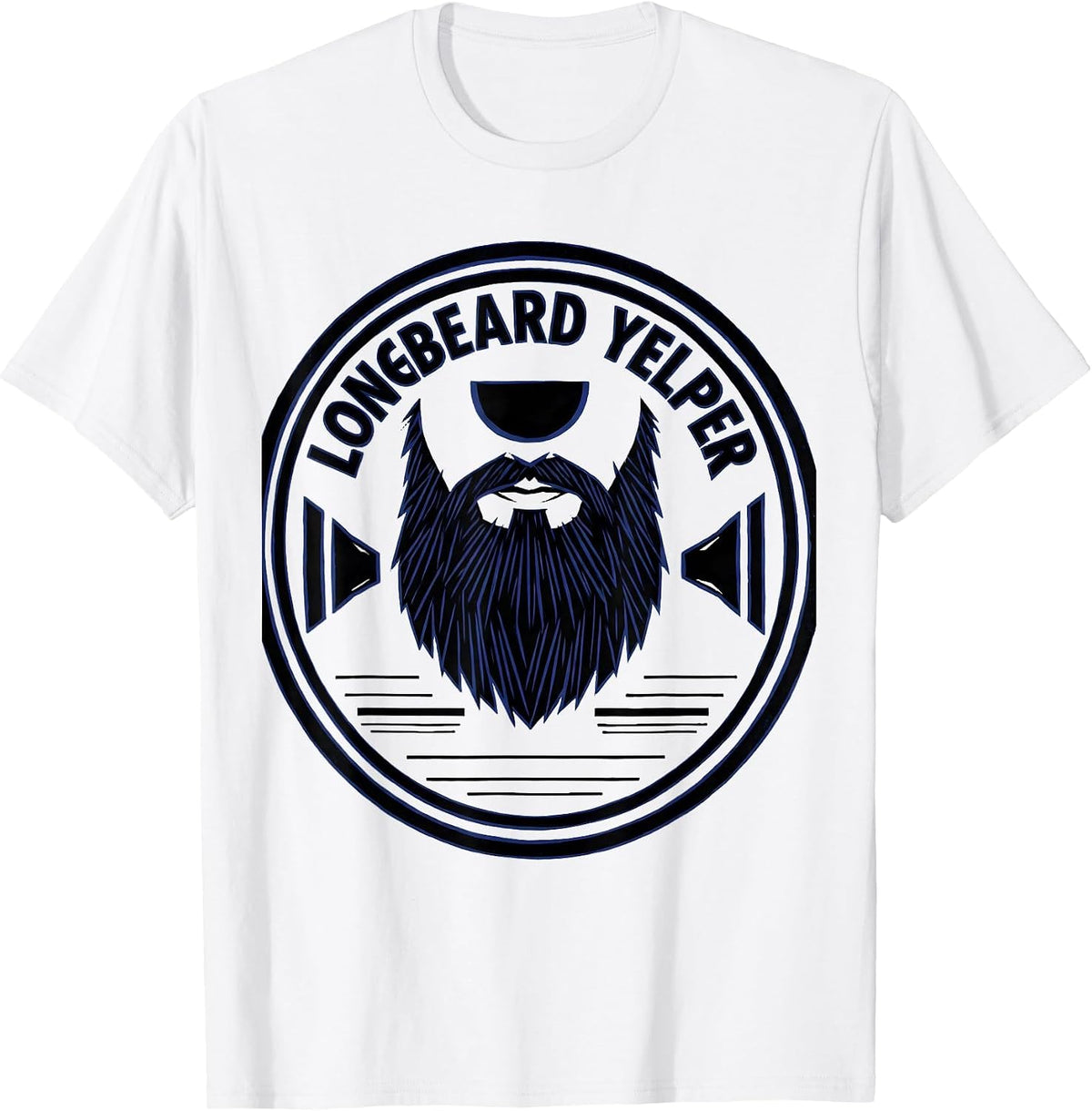 Men's Longbeard Yelper Geometric Turkey Hunting Season Gift Humor T-Shirt - White