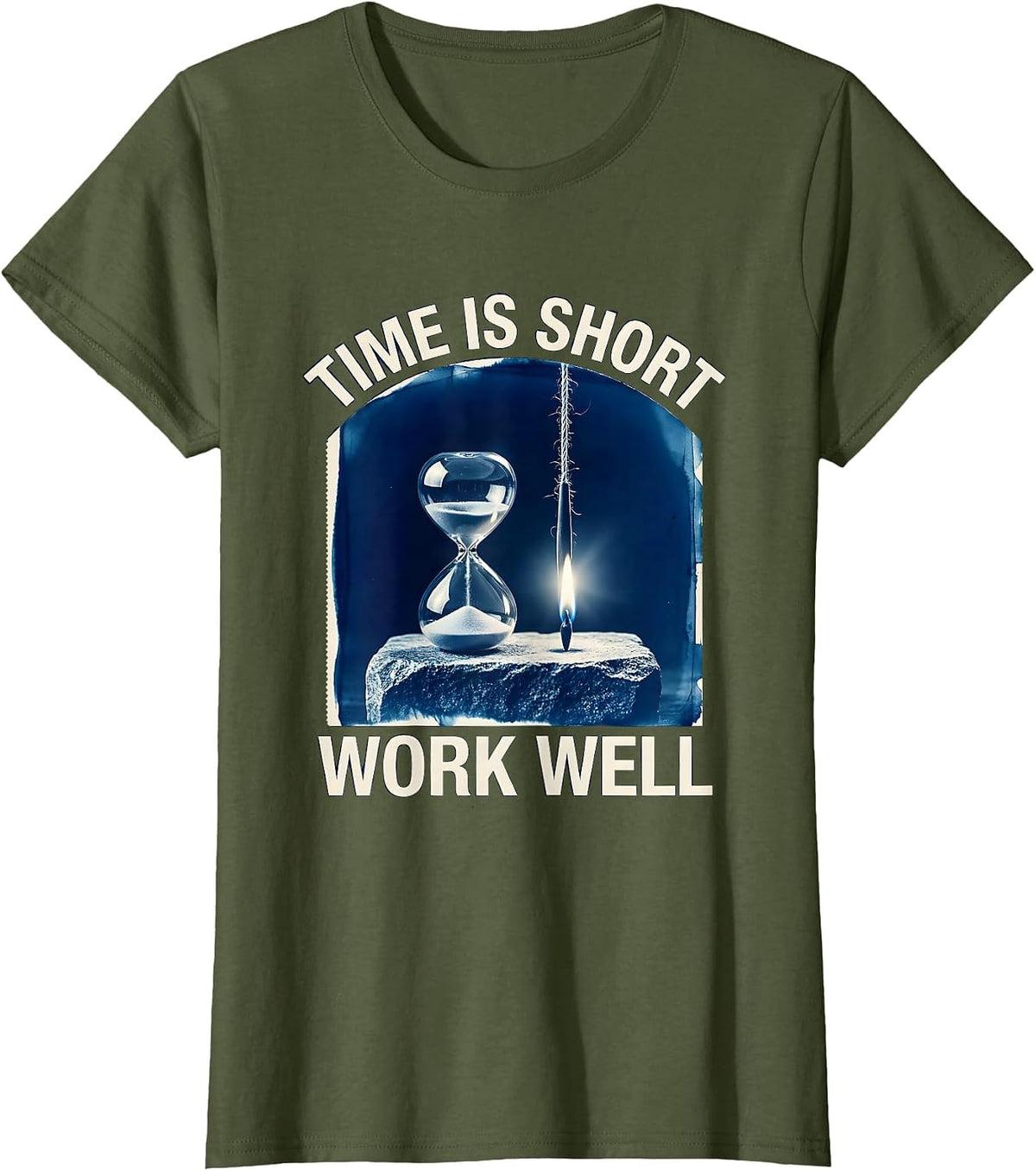 Women's Time Is Short Work Well Masonic Freemason Fraternal Pride T-Shirt - Olive Green