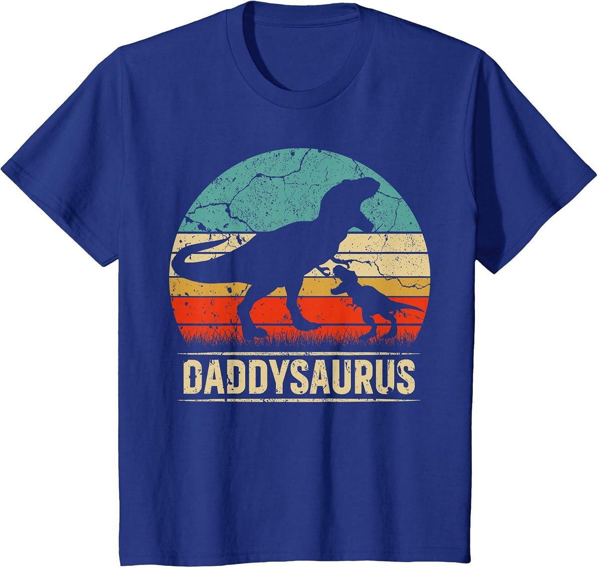 Daddysaurus T Rex Dinosaur Daddy Saurus Family Matching T-Shirt - Royal Blue