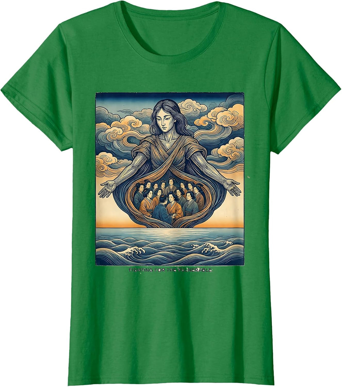 Women's Fighting for the Vulnerable Social Worker Design T-Shirt - Kelly Green
