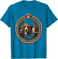 Sleepy Basset Hound Melting Off Park Bench T-Shirt - Sapphire Blue